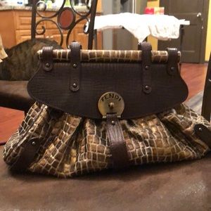 Fendi Gold Brown Purse